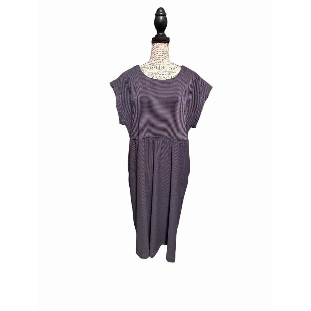 Inherit Clothing Company Dress Size 1XL Gray/purple Waffle Texture Pockets NWT